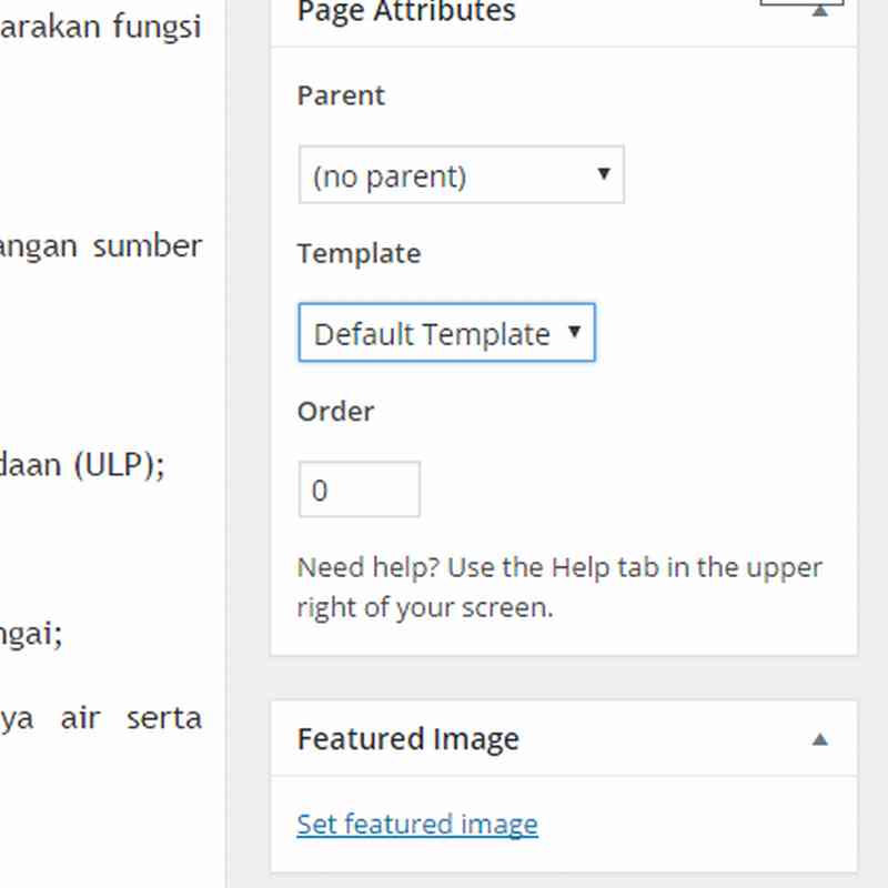 Default Template Page Location